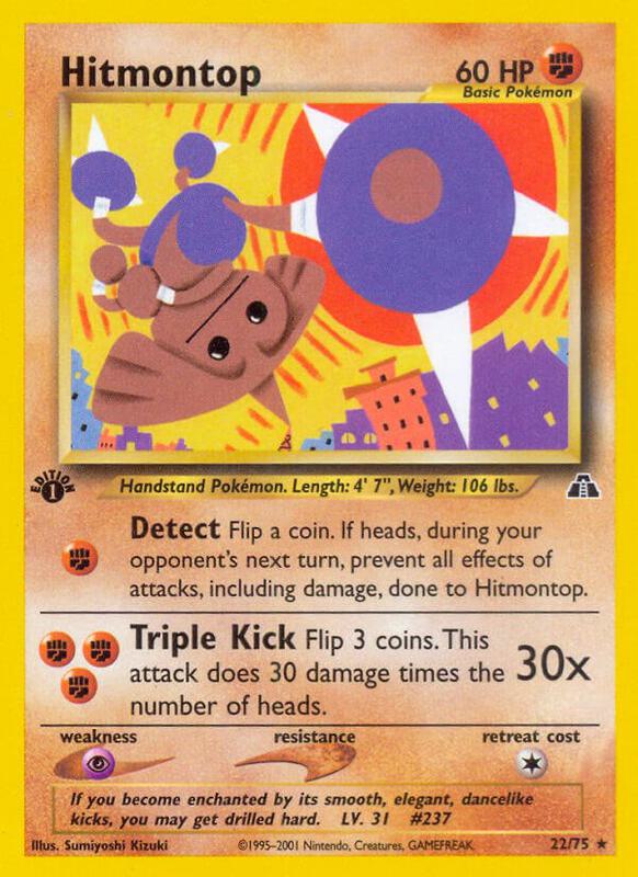 Hitmontop (22) Pokemon card from Neo Discovery
