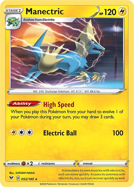 Manectric Pokemon card from SWSH04: Vivid