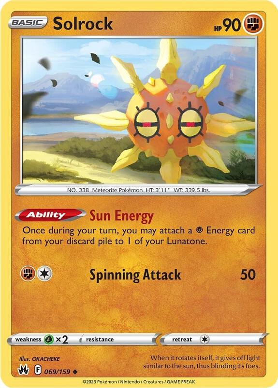 Solrock Pokemon card from Crown Zenith