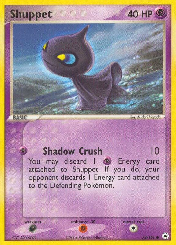 Shuppet Pokemon card from Hidden Legends