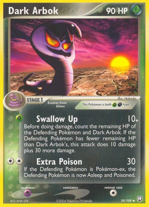 Dark Arbok Pokemon card from Team Rocket Returns