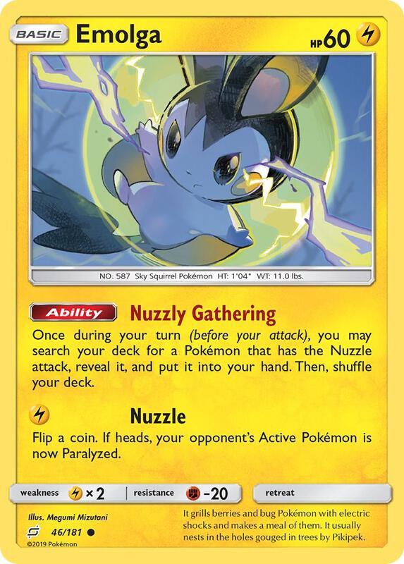 Emolga Pokemon card from SM - Team Up