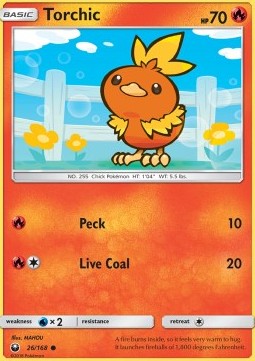 Torchic Pokemon card from Celestial Storm