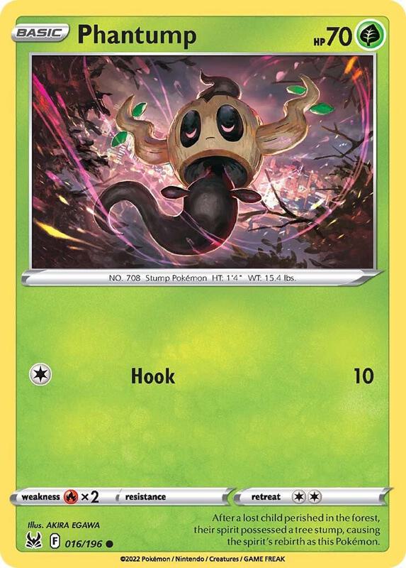 Phantump Pokemon card from SWSH11: Lost Origin