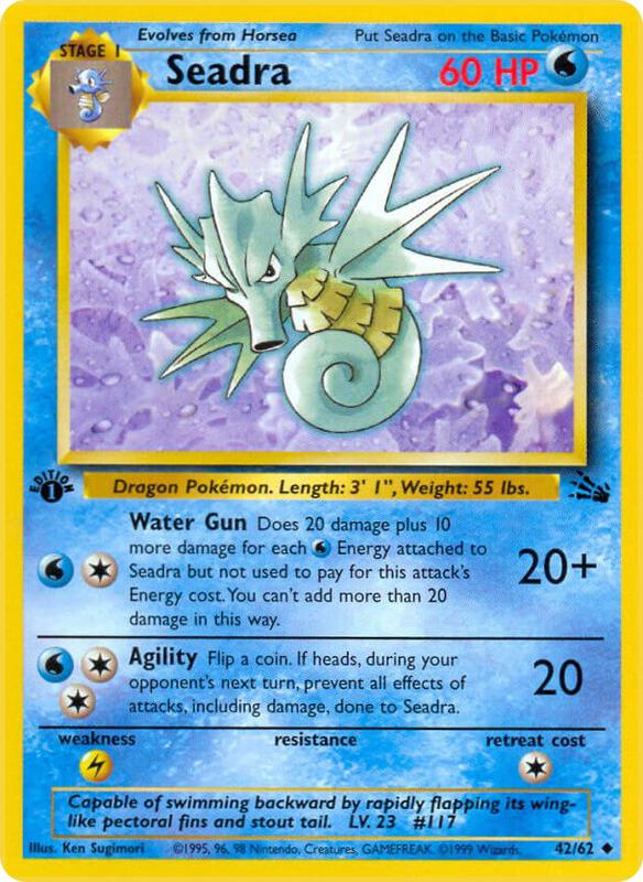 Seadra Pokemon card from Fossil