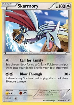 Skarmory Pokemon card from Roaring Skies