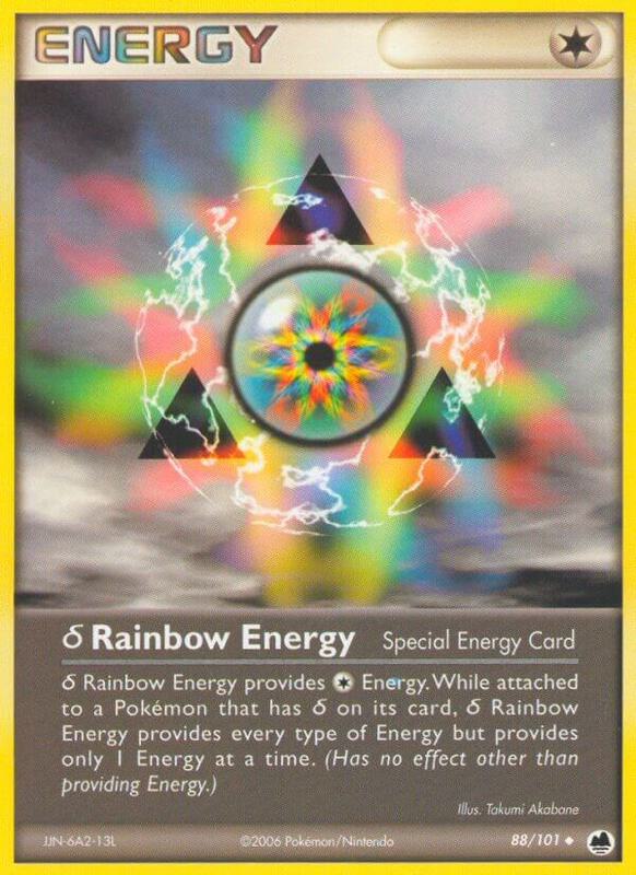 Delta Rainbow Energy Pokemon card from Dragon Frontiers