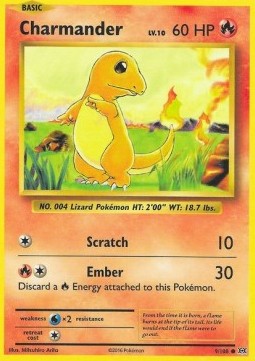 Charmander Pokemon card from Evolutions