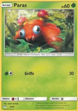 Paras Pokemon card from McDonalds Collection 2019 2