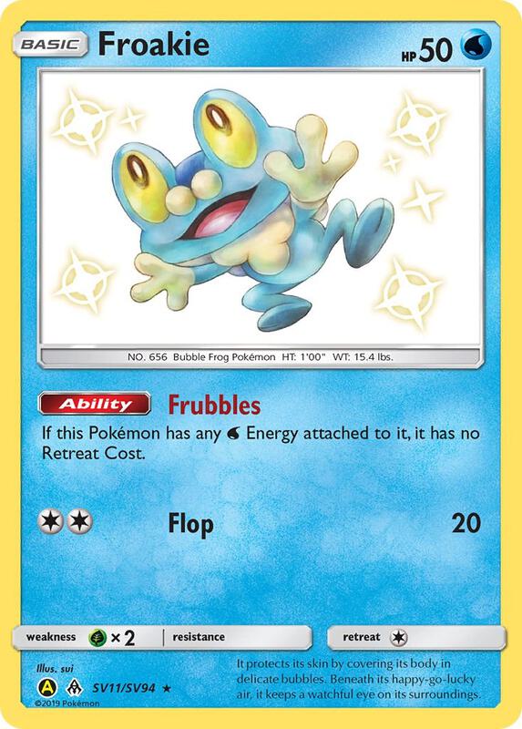 Froakie Pokemon card from Hidden Fates: Shiny Vault