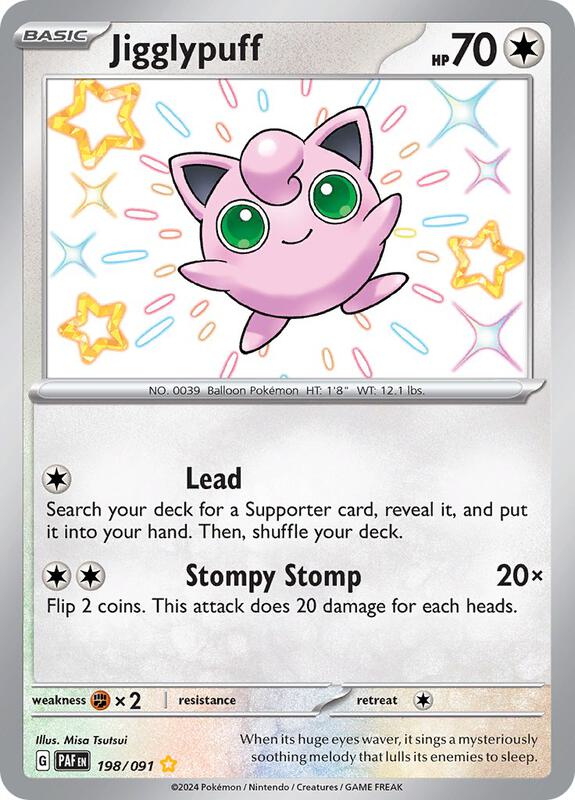 Jigglypuff Pokemon card from SV: Paldean Fates