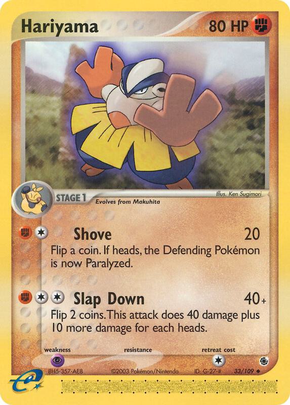 Hariyama Pokemon card from Ruby and Sapphire