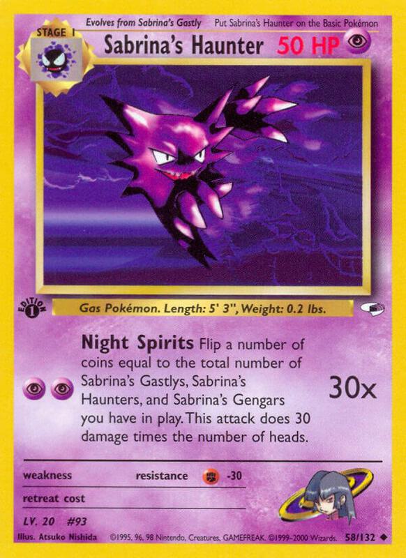 Sabrina's Haunter Pokemon card from Gym Heroes