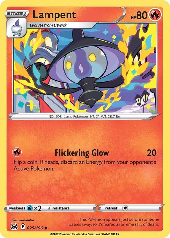 Lampent Pokemon card from SWSH11: Lost Origin