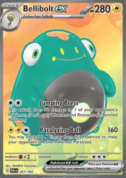 Bellibolt ex Pokemon card from Paldea Evolved