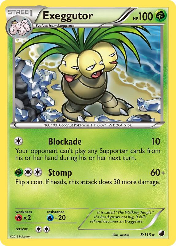 Exeggutor Pokemon card from Plasma Freeze