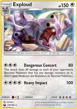 Exploud Pokemon card from Celestial Storm