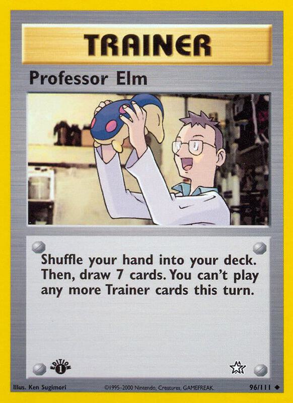 Professor Elm Pokemon card from Neo Genesis