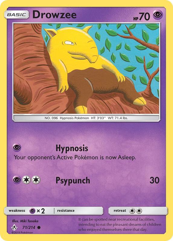 Drowzee Pokemon card from SM - Unbroken Bonds
