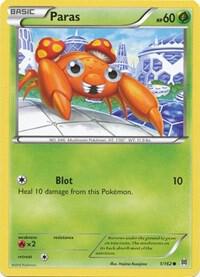 Paras Pokemon card from XY - BREAKthrough