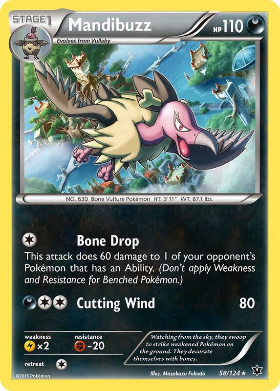 Mandibuzz Pokemon card from XY - Fates Collide