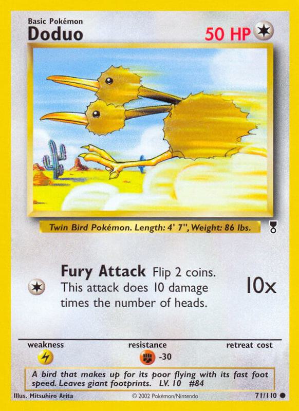 Doduo Pokemon card from Legendary Collection