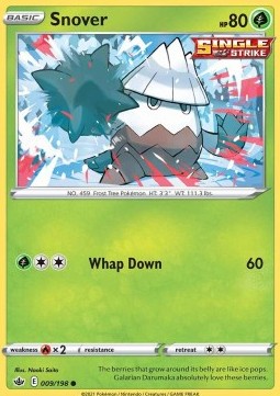 Snover Pokemon card from Chilling Reign