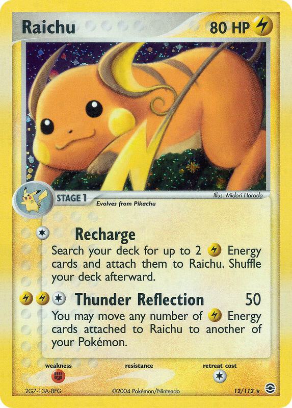 Raichu Pokemon card from FireRed & LeafGreen