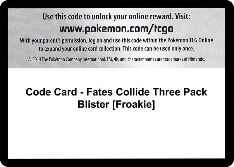 Code Card - Fates Collide Three Pack Blister [Froakie] Pokemon card from XY - Fates Collide