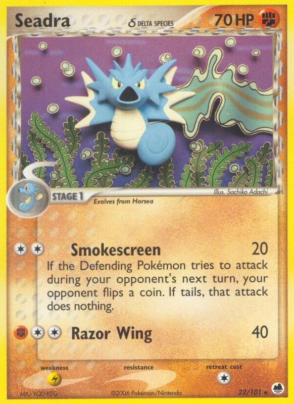 Seadra Pokemon card from Dragon Frontiers