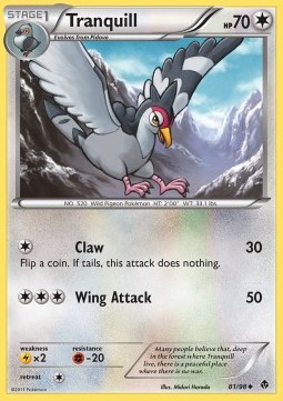 Tranquill Pokemon card from Emerging Powers