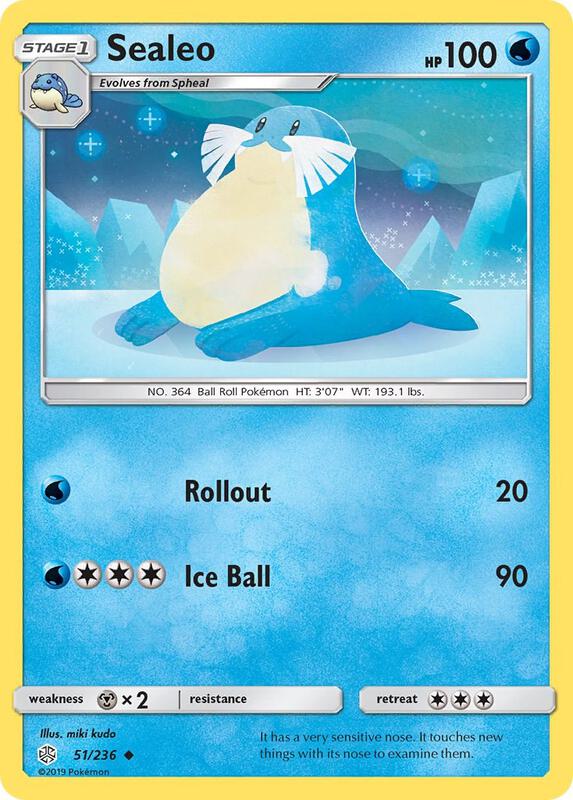 Sealeo Pokemon card from SM - Cosmic Eclipse