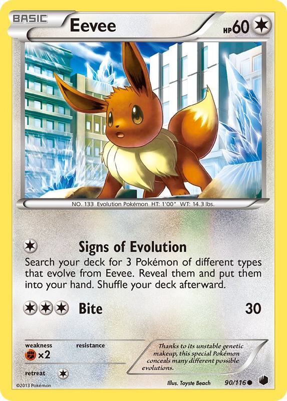 Eevee (90) Pokemon card from Plasma Freeze