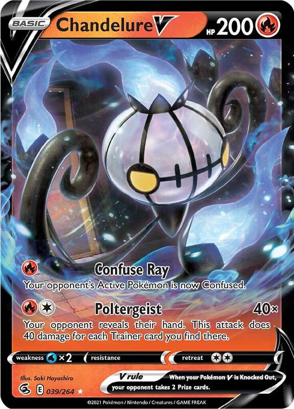 Chandelure V Pokemon card from SWSH08: Fusion Strike