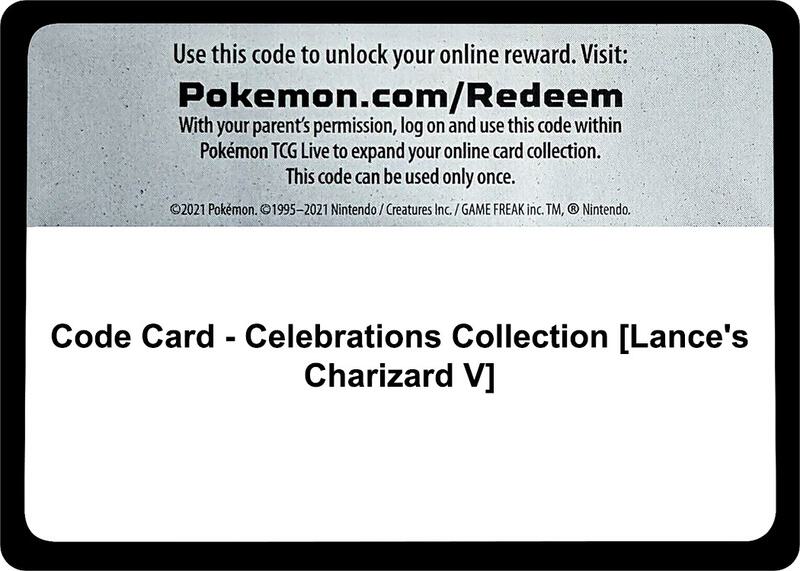 Code Card - Celebrations Collection [Lance's Charizard V] Pokemon card from Celebrations