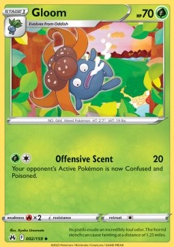 Gloom Pokemon card from Crown Zenith