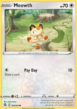 Meowth (Holo) Pokemon card from Fusion Strike