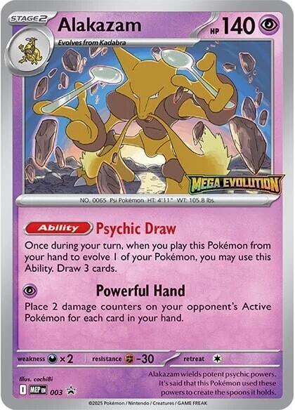 Alakazam - 003 Pokemon card from ME: Mega Evolution Promo