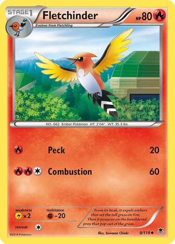 Fletchinder Pokemon card from XY - Phantom Forces