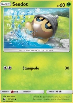 Seedot Pokemon card from Celestial Storm