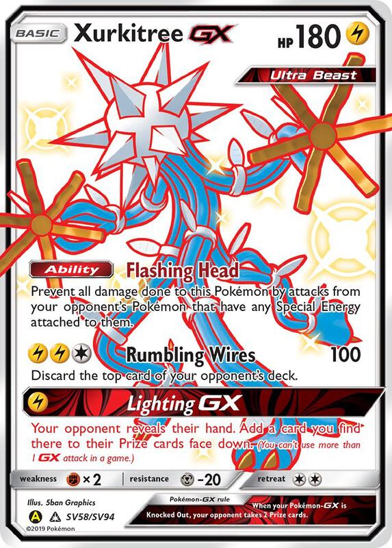Xurkitree GX Pokemon card from Hidden Fates: Shiny Vault