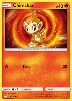 Chimchar Pokemon card from Ultra Prism