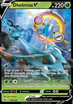 Dhelmise V Pokemon card from Sword Shield