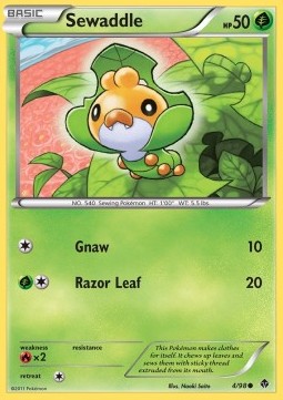 Sewaddle Pokemon card from Emerging Powers