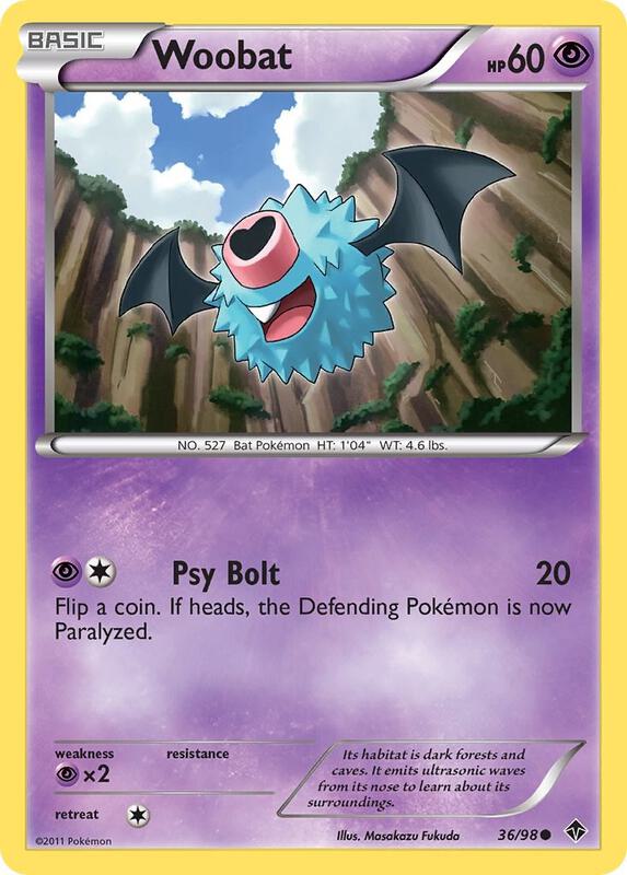 Woobat Pokemon card from Emerging Powers
