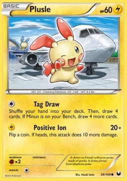 Plusle Pokemon card from Dark Explorers