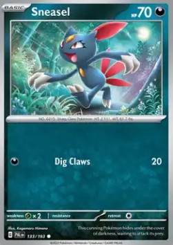 Sneasel Pokemon card from Paldea Evolved