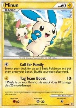 Minun Pokemon card from Unleashed