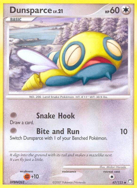 Dunsparce Pokemon card from Mysterious Treasures