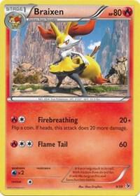 Braixen Pokemon card from Kalos Starter Set